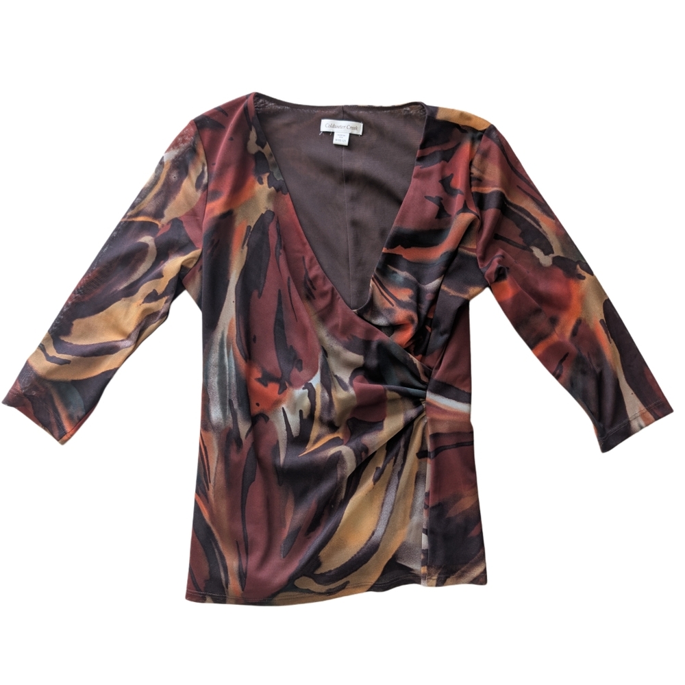 Coldwater Creek Multicolor Abstract Blouse